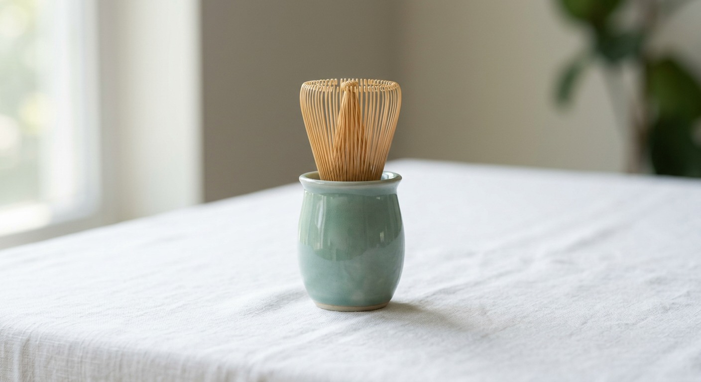Celadon Jade Kusenaoshi Whisk Holder